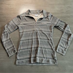 Columbia Grey And White Aztec Quarter 1/4 Zip Pullover XS